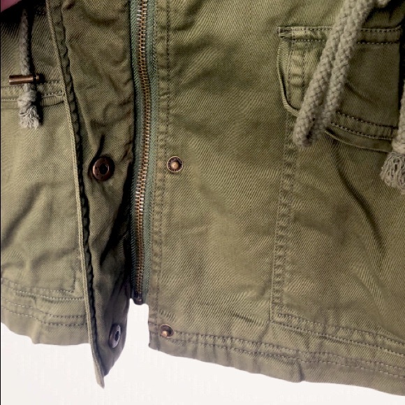Forever 21 Utility Army Cotton and Wool Green Jacket Size S - Picture 5 of 15